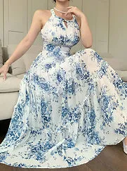 DAZY Elegant Floral Maxi Dress
