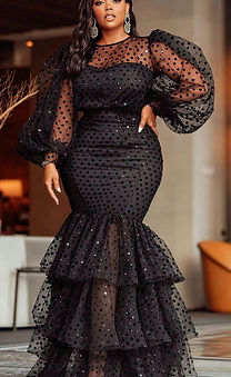 Temperament Bubble Flocking Polka Dot Maxi Dress