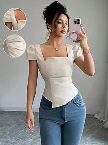 Elenzga Elegant Summer Vacation Shirts For Ladies