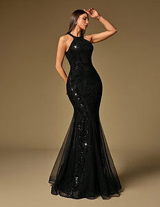 High Quality Elastic Sequin Bodycon Mermaid Gown