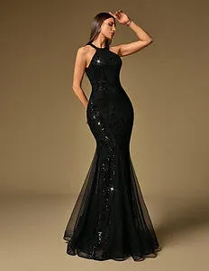 High Quality Elastic Sequin Bodycon Mermaid Gown
