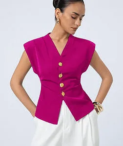 Cotton Lace Patchwork Twist Backless Tie V-Neck Blouse