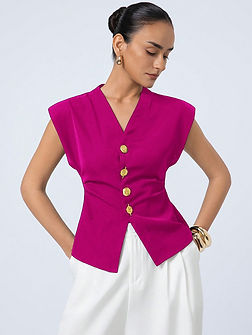 Cotton Lace Patchwork Twist Backless Tie V-Neck Blouse