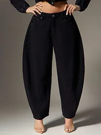 Denimoi Barrel Leg Washed Denim Jeans