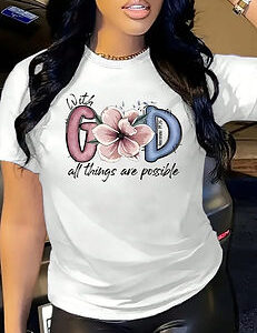 Casual Crew Neck Short Sleeve Summer Tee