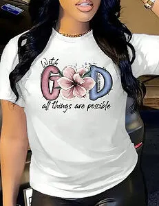 Casual Crew Neck Short Sleeve Summer Tee