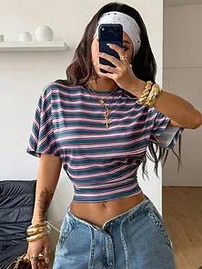 Coolane Y2K Stretchy Ruched Crop Tee