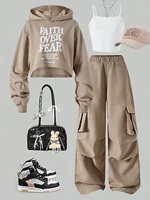 3-Piece Collegiate Casual Hoodie & Suspender Pants Set
