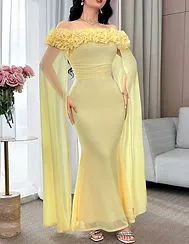 Feyla 3D Floral Off-Shoulder Flared Dress