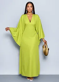 SOLERSUN Deep V-Neck Flare Sleeve Maxi Dress — Luxe Trend Boutique
